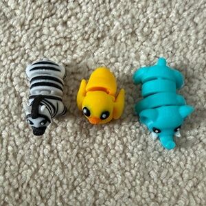 Animal Eraser Set - Zebra, Duck, Elephant